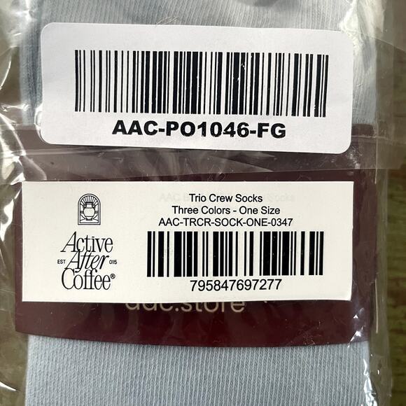 Active After Coffee 3 pack crew socks NWT One Size - Picture 3 of 3